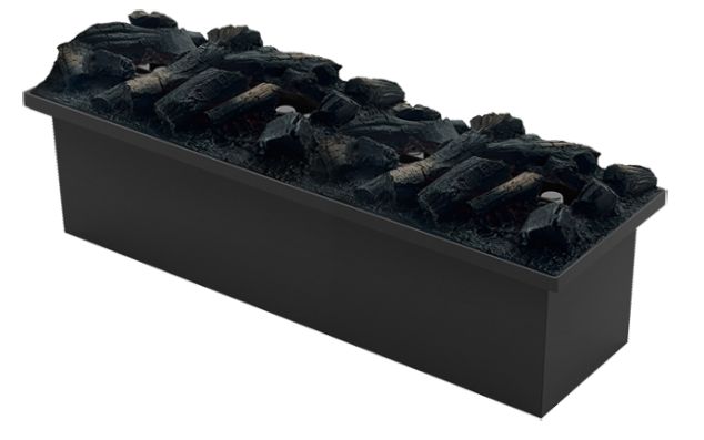 MIST (Water Vapor) Fireplace with Remote, No Heat, Matt Black ,With log